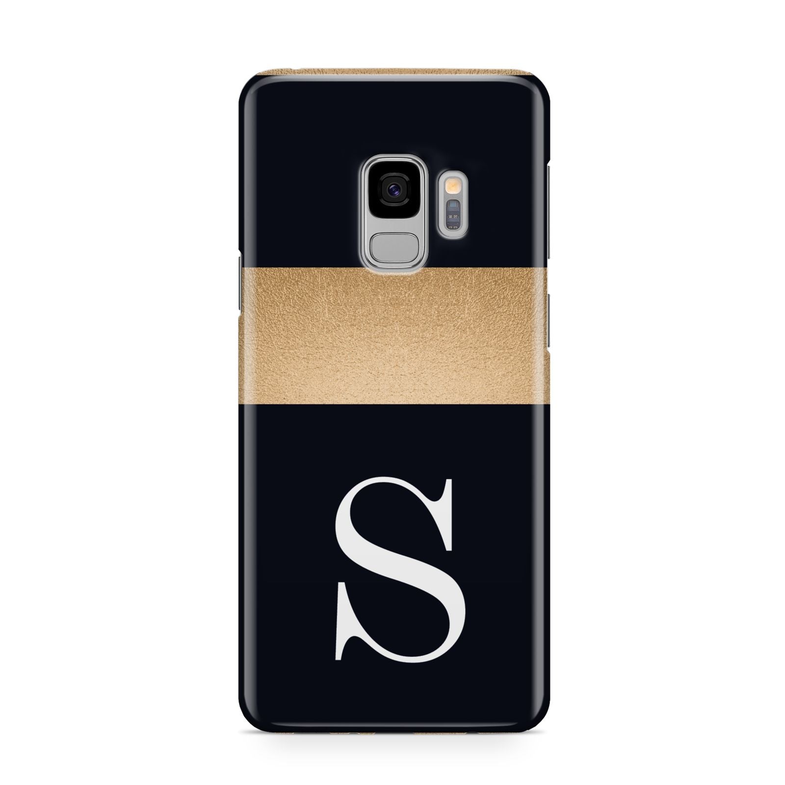 Personalised Black Gold Monogram Initial Samsung Galaxy S9 Case