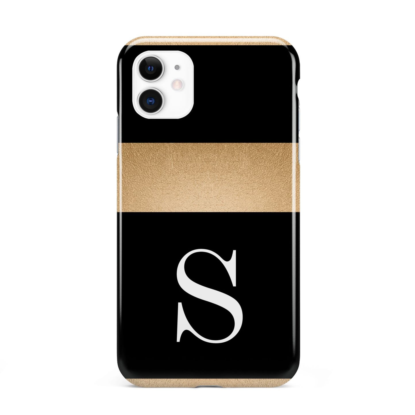 Personalised Black Gold Monogram Initial iPhone 11 3D Tough Case