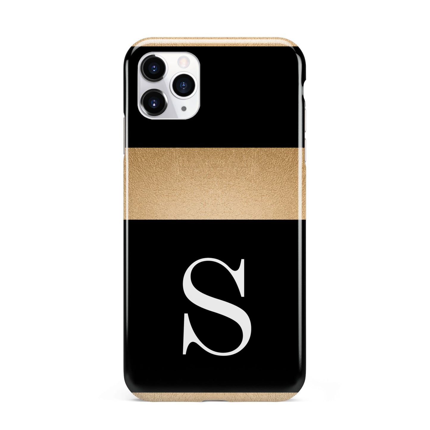 Personalised Black Gold Monogram Initial iPhone 11 Pro Max 3D Tough Case