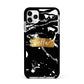 Personalised Black Gold Swirl Marble Apple iPhone 11 Pro Max in Silver with Black Impact Case