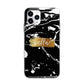 Personalised Black Gold Swirl Marble Apple iPhone 11 Pro in Silver with Bumper Case
