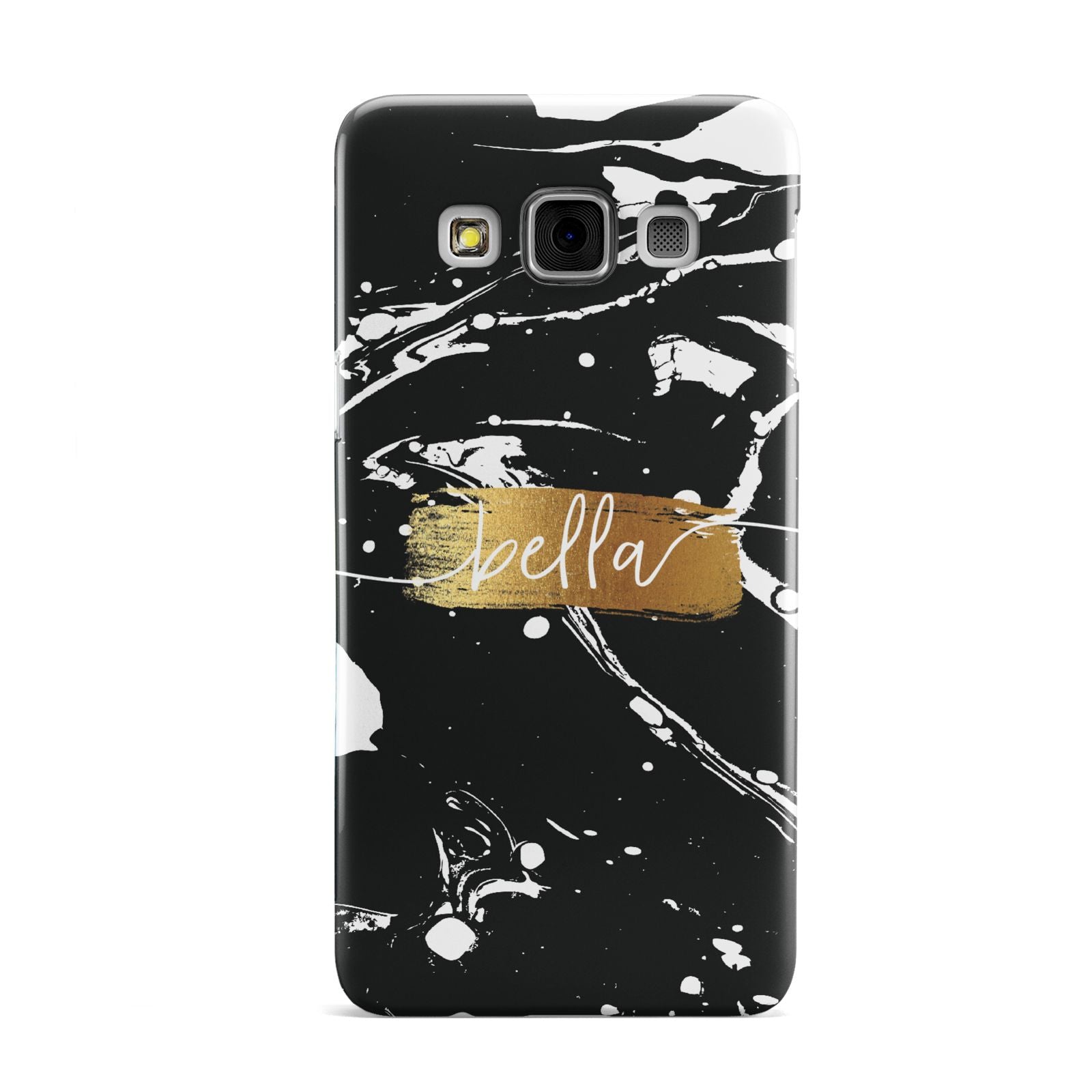 Personalised Black Gold Swirl Marble Samsung Galaxy A3 Case