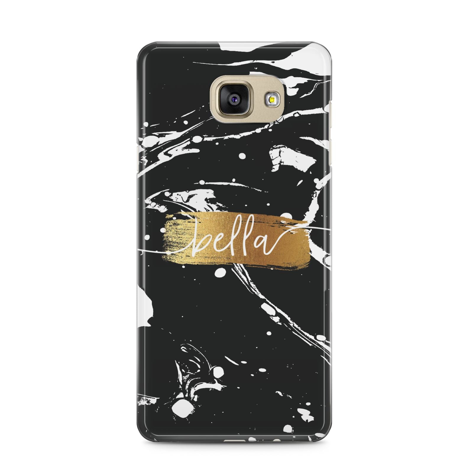 Personalised Black Gold Swirl Marble Samsung Galaxy A5 2016 Case on gold phone