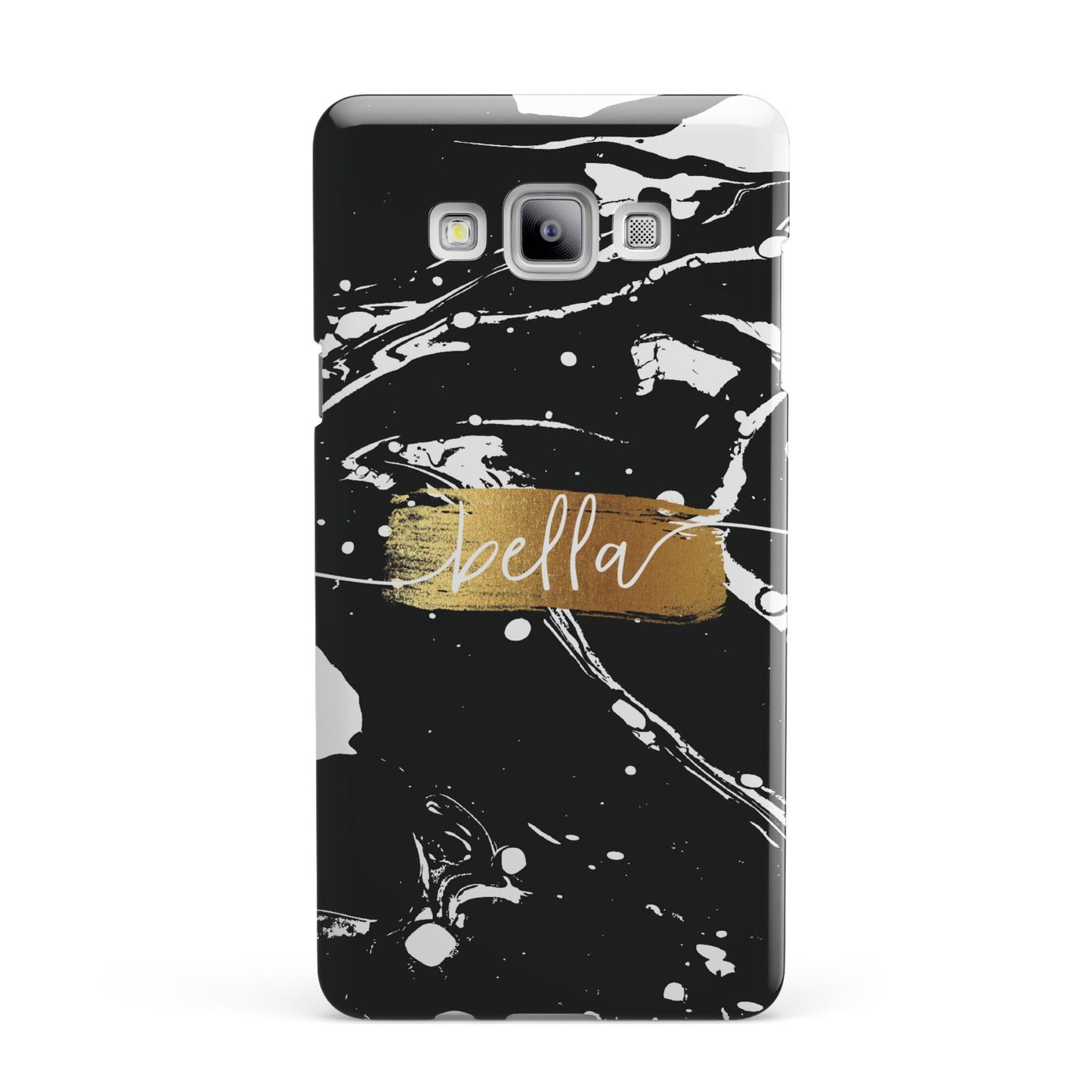 Personalised Black Gold Swirl Marble Samsung Galaxy A7 2015 Case