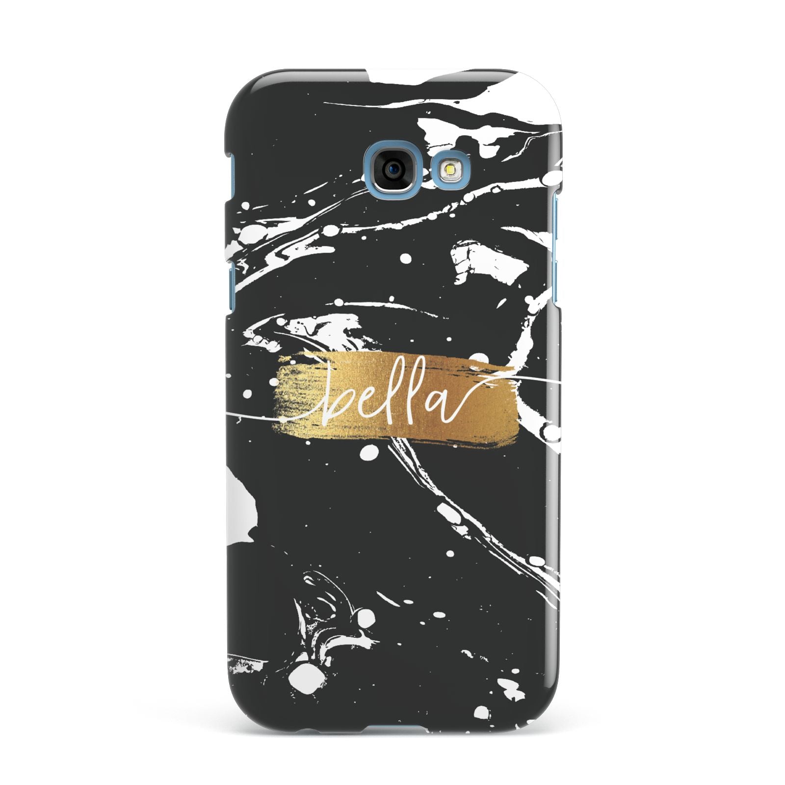 Personalised Black Gold Swirl Marble Samsung Galaxy A7 2017 Case