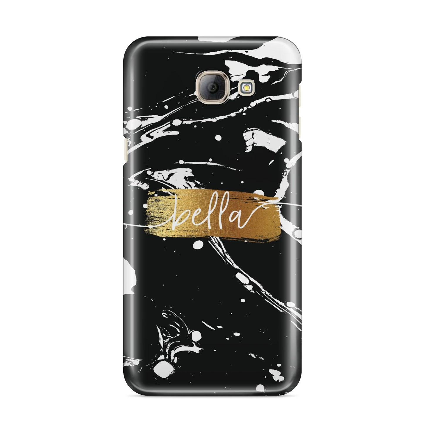 Personalised Black Gold Swirl Marble Samsung Galaxy A8 2016 Case