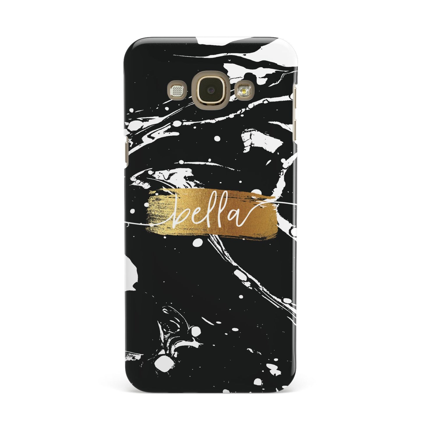 Personalised Black Gold Swirl Marble Samsung Galaxy A8 Case