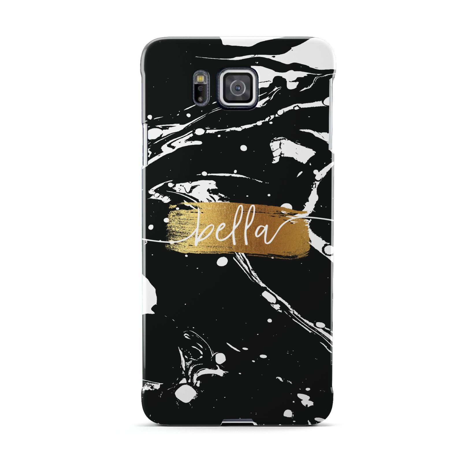 Personalised Black Gold Swirl Marble Samsung Galaxy Alpha Case