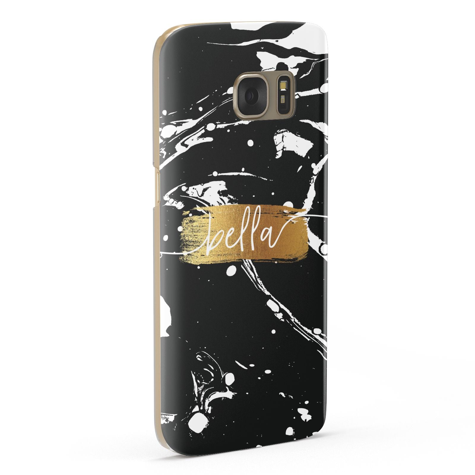 Personalised Black Gold Swirl Marble Samsung Galaxy Case Fourty Five Degrees