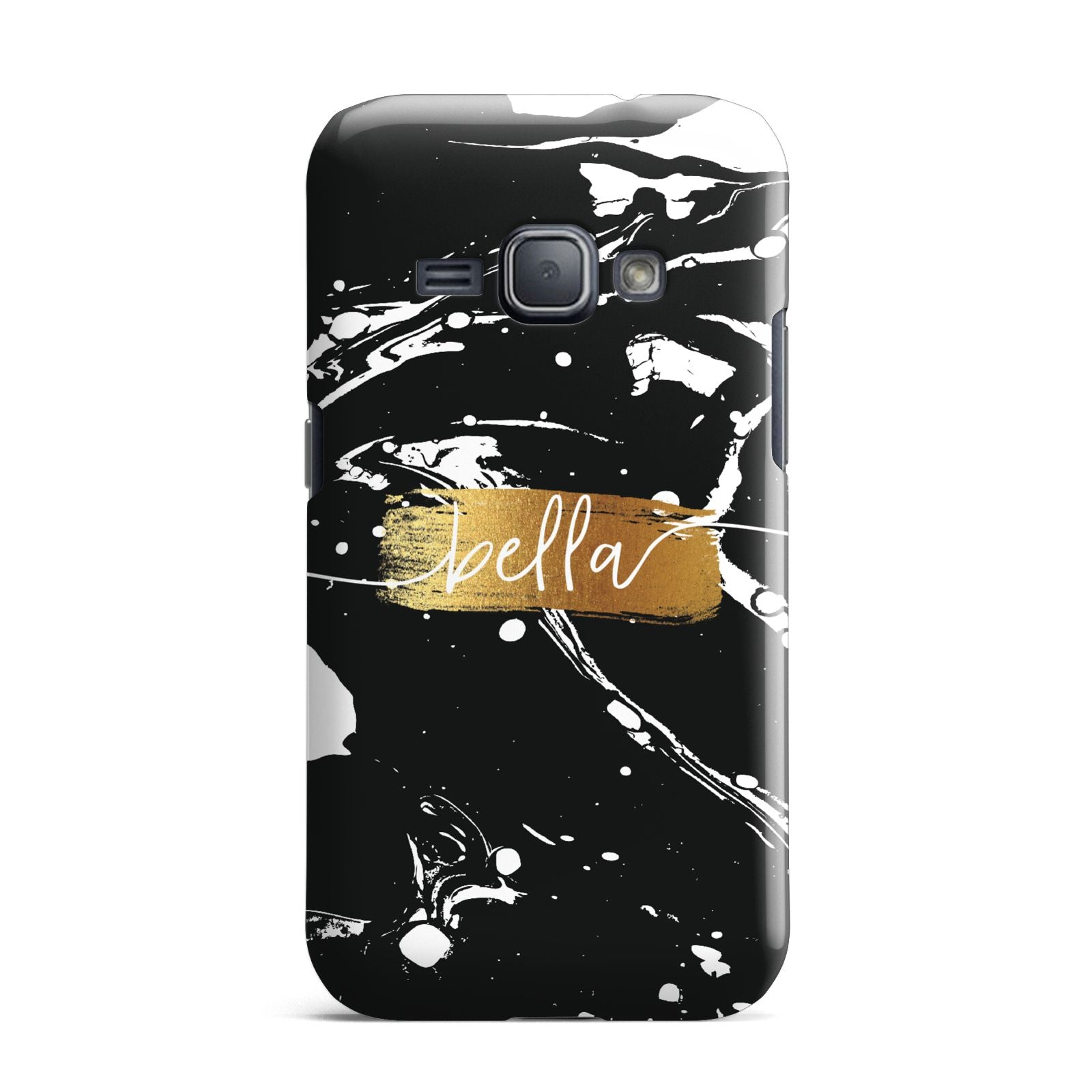 Personalised Black Gold Swirl Marble Samsung Galaxy J1 2016 Case