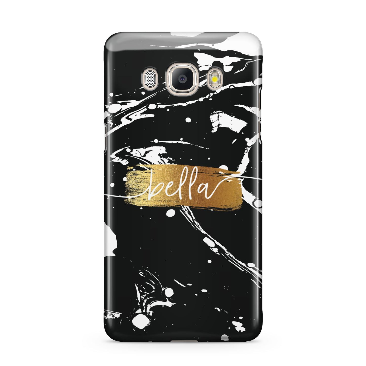 Personalised Black Gold Swirl Marble Samsung Galaxy J5 2016 Case