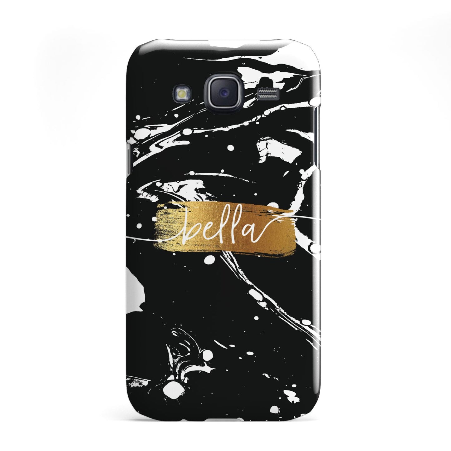 Personalised Black Gold Swirl Marble Samsung Galaxy J5 Case