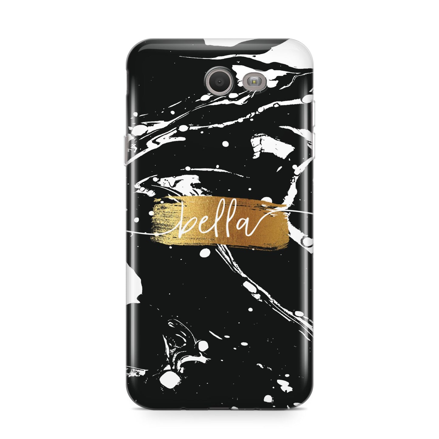 Personalised Black Gold Swirl Marble Samsung Galaxy J7 2017 Case