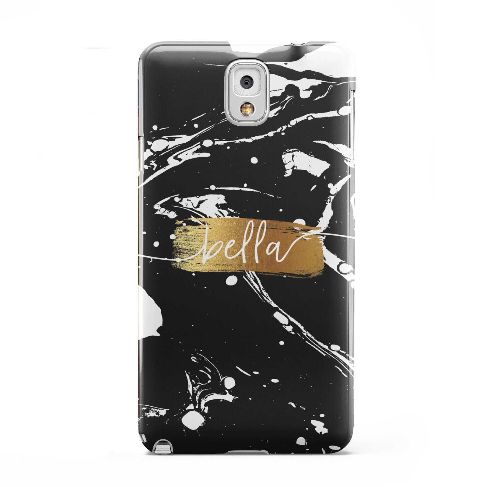 Personalised Black Gold Swirl Marble Samsung Galaxy Note 3 Case