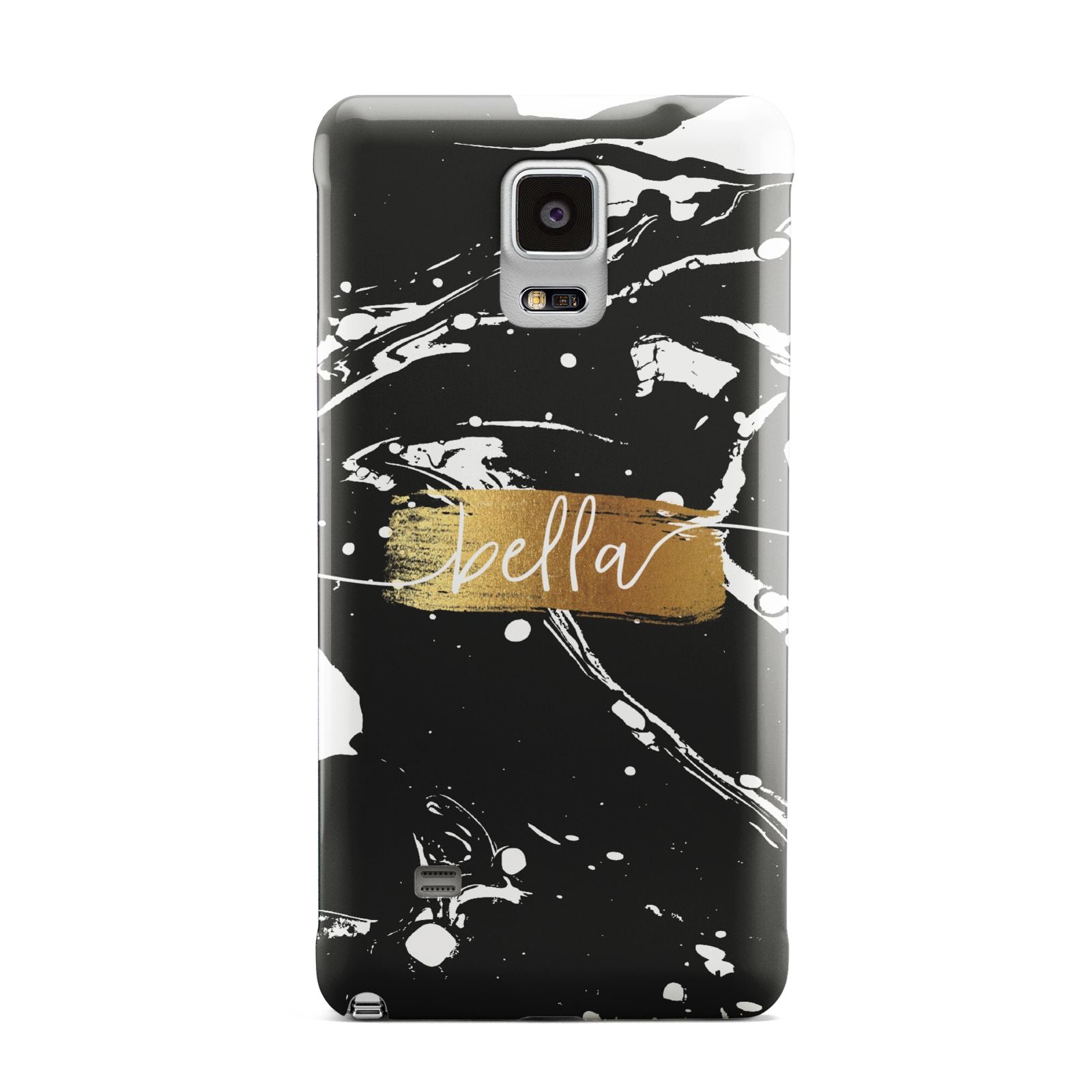 Personalised Black Gold Swirl Marble Samsung Galaxy Note 4 Case