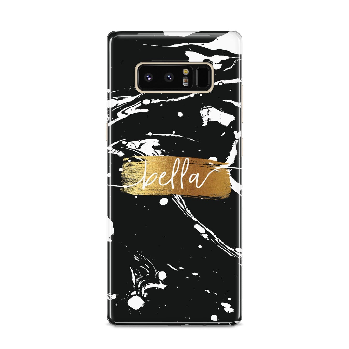 Personalised Black Gold Swirl Marble Samsung Galaxy S8 Case