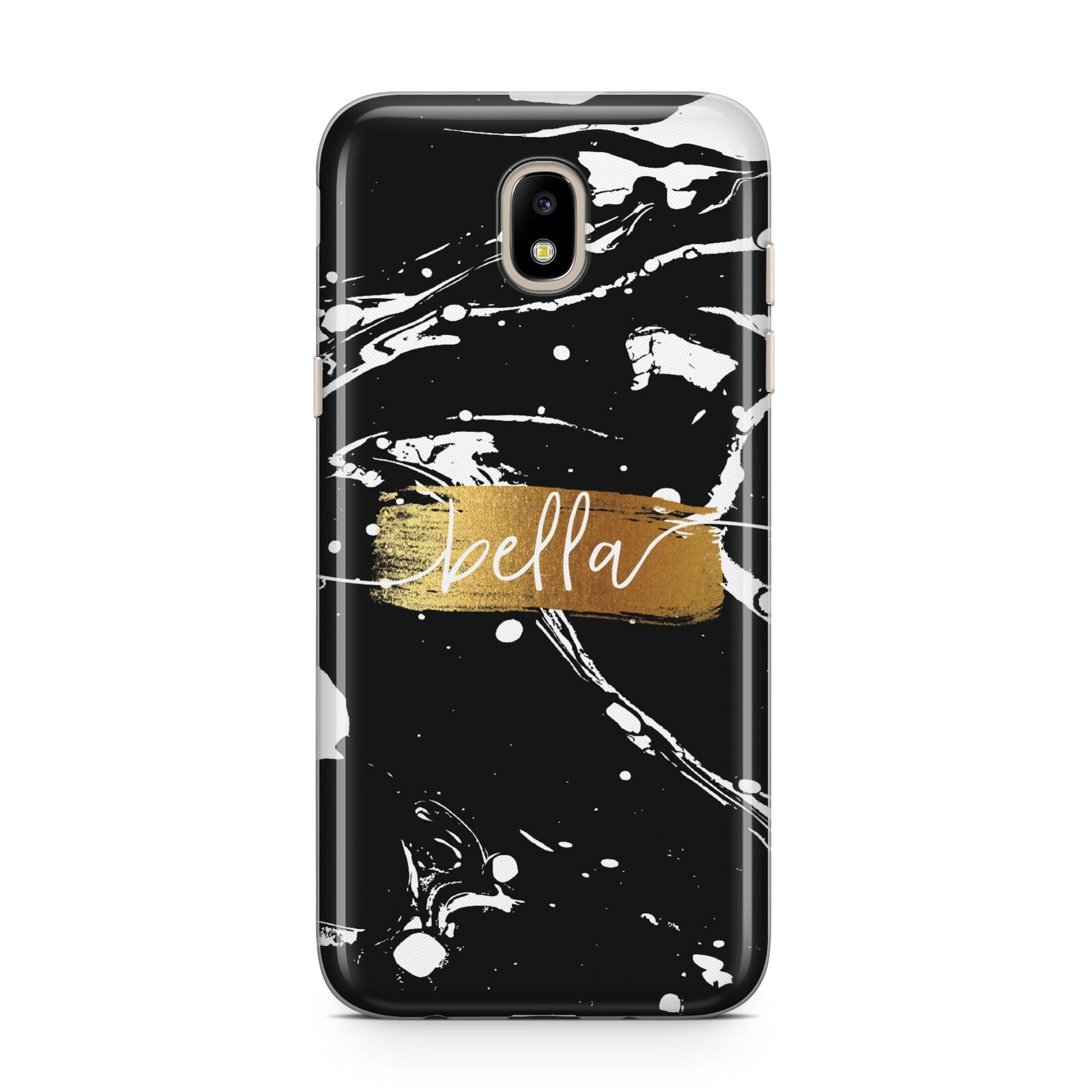 Personalised Black Gold Swirl Marble Samsung J5 2017 Case