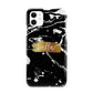 Personalised Black Gold Swirl Marble iPhone 11 3D Snap Case