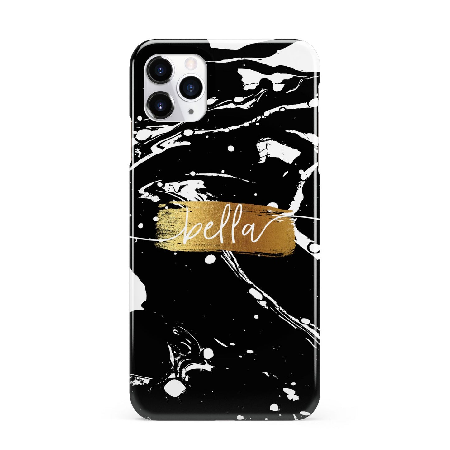 Personalised Black Gold Swirl Marble iPhone 11 Pro Max 3D Snap Case