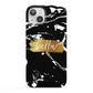 Personalised Black Gold Swirl Marble iPhone 13 Full Wrap 3D Snap Case