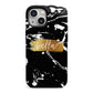 Personalised Black Gold Swirl Marble iPhone 13 Mini Full Wrap 3D Tough Case