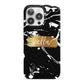 Personalised Black Gold Swirl Marble iPhone 13 Pro Full Wrap 3D Snap Case