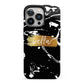 Personalised Black Gold Swirl Marble iPhone 13 Pro Full Wrap 3D Tough Case