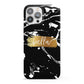 Personalised Black Gold Swirl Marble iPhone 13 Pro Max Full Wrap 3D Snap Case