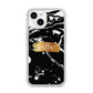 Personalised Black Gold Swirl Marble iPhone 14 Clear Tough Case Starlight