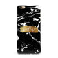 Personalised Black Gold Swirl Marble iPhone 6 Plus 3D Snap Case on Gold Phone