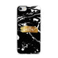 Personalised Black Gold Swirl Marble iPhone 7 Bumper Case on Silver iPhone
