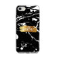 Personalised Black Gold Swirl Marble iPhone 8 Bumper Case on Silver iPhone