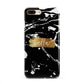 Personalised Black Gold Swirl Marble iPhone 8 Plus 3D Snap Case on Gold Phone