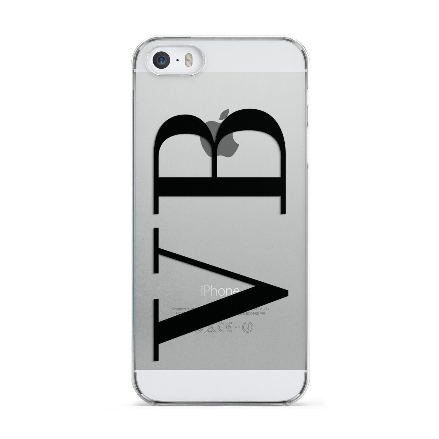 Personalised Black Initials Customised Clear Apple iPhone 5 Case