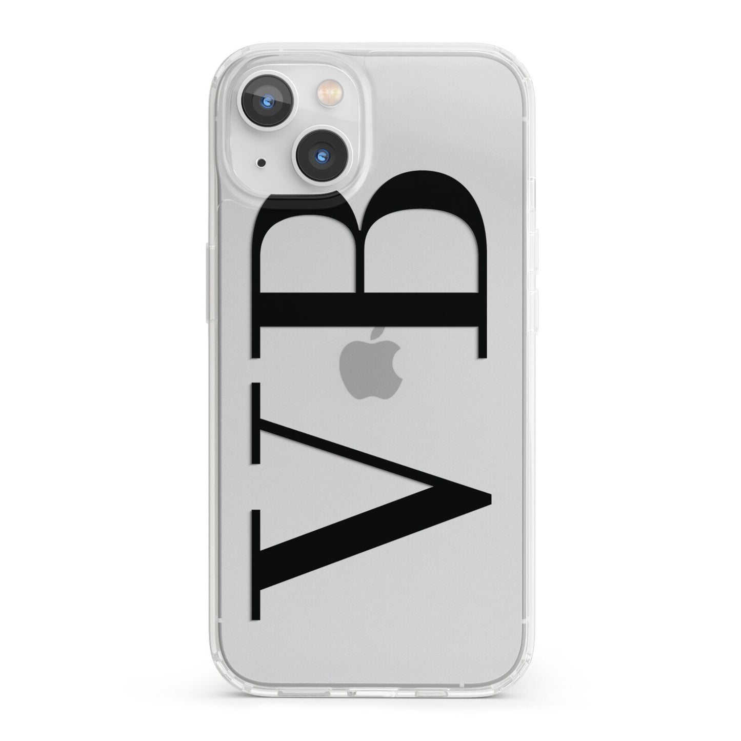 Personalised Black Initials Customised Clear iPhone 13 Clear Bumper Case