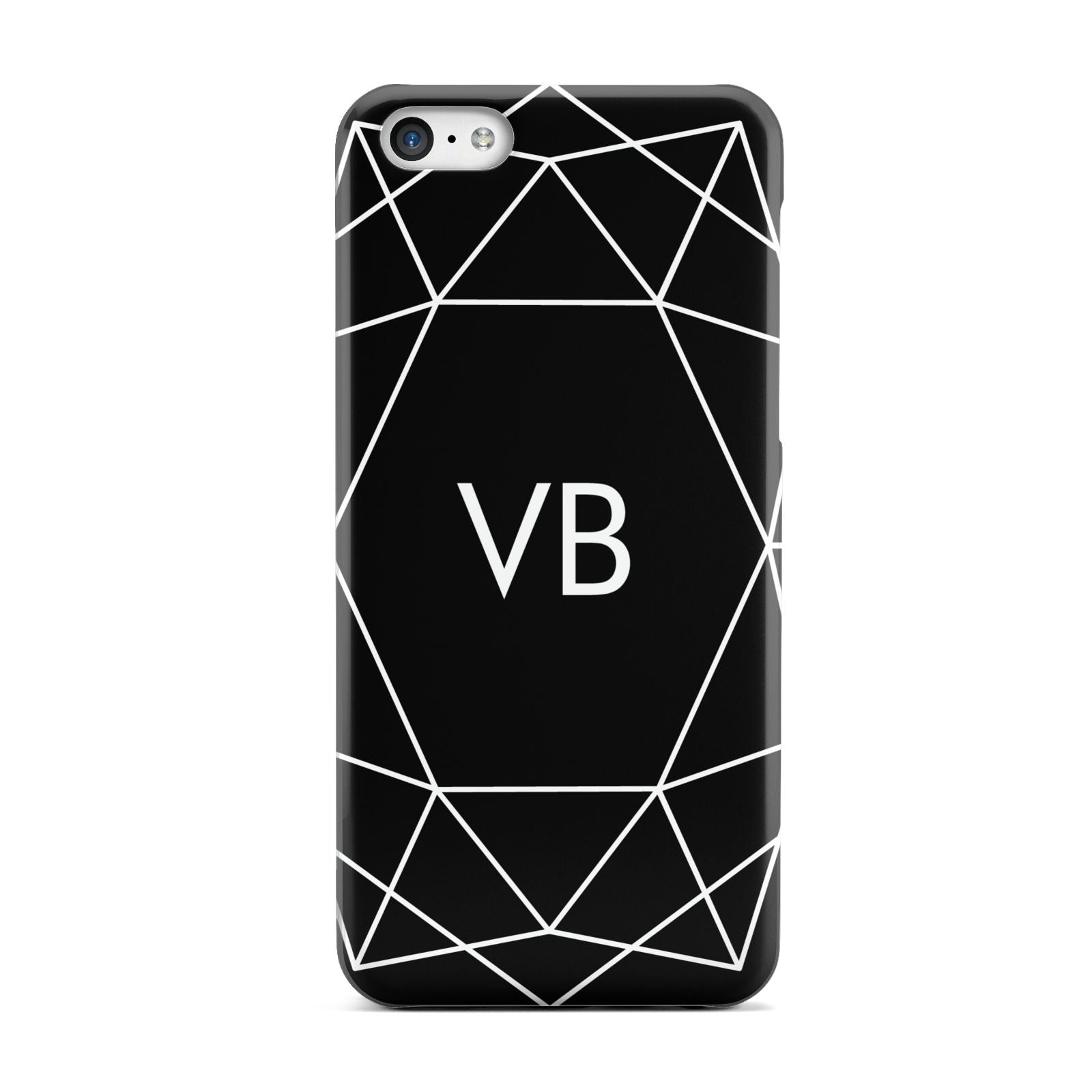 Personalised Black Initials Geometric Apple iPhone 5c Case