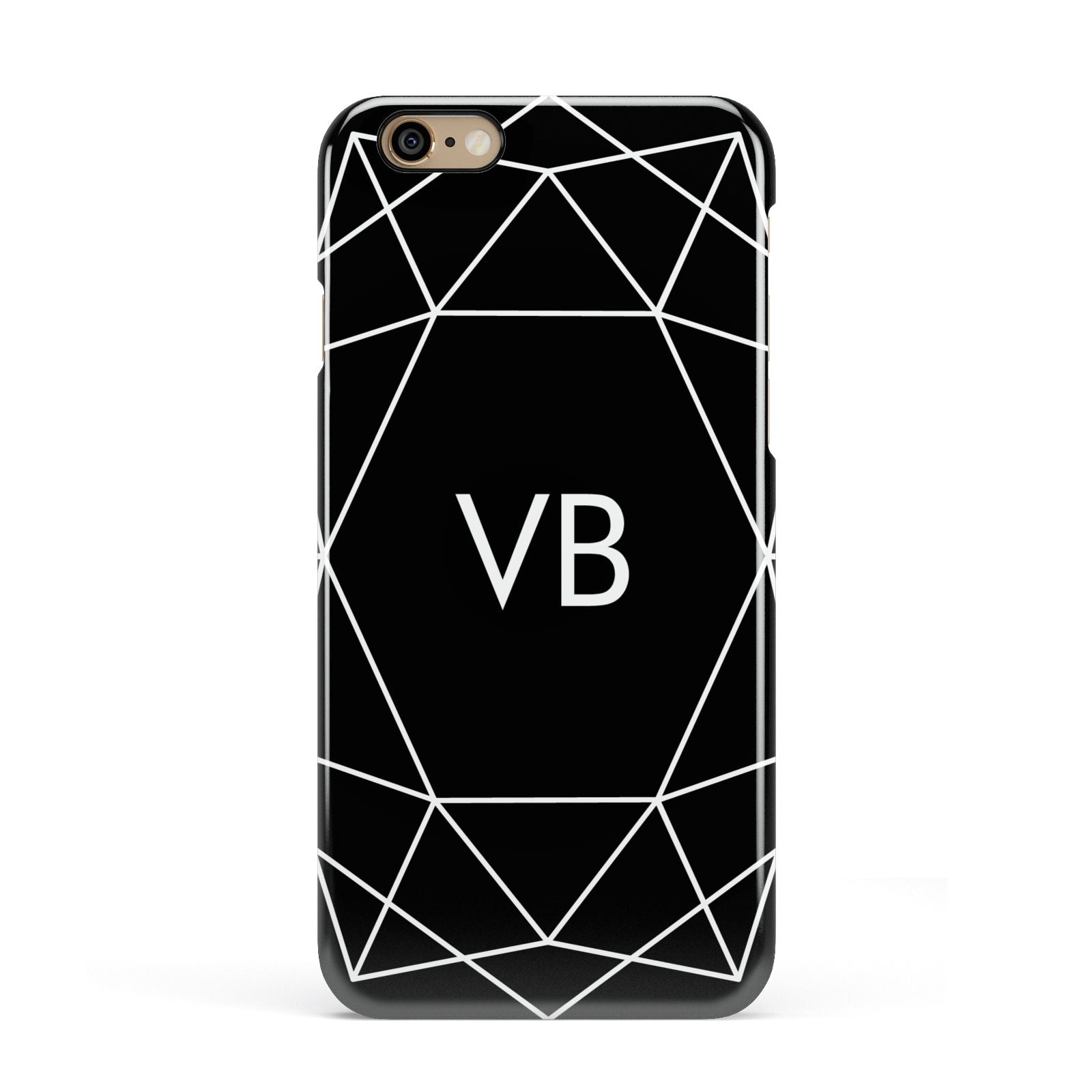 Personalised Black Initials Geometric Apple iPhone 6 3D Snap Case