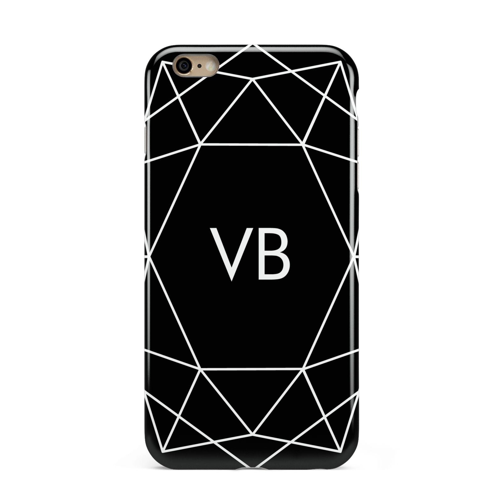 Personalised Black Initials Geometric Apple iPhone 6 Plus 3D Tough Case