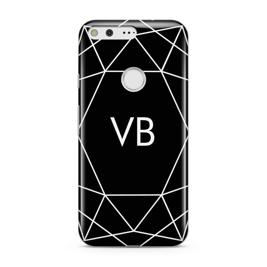 Personalised Black Initials Geometric Google Pixel Case