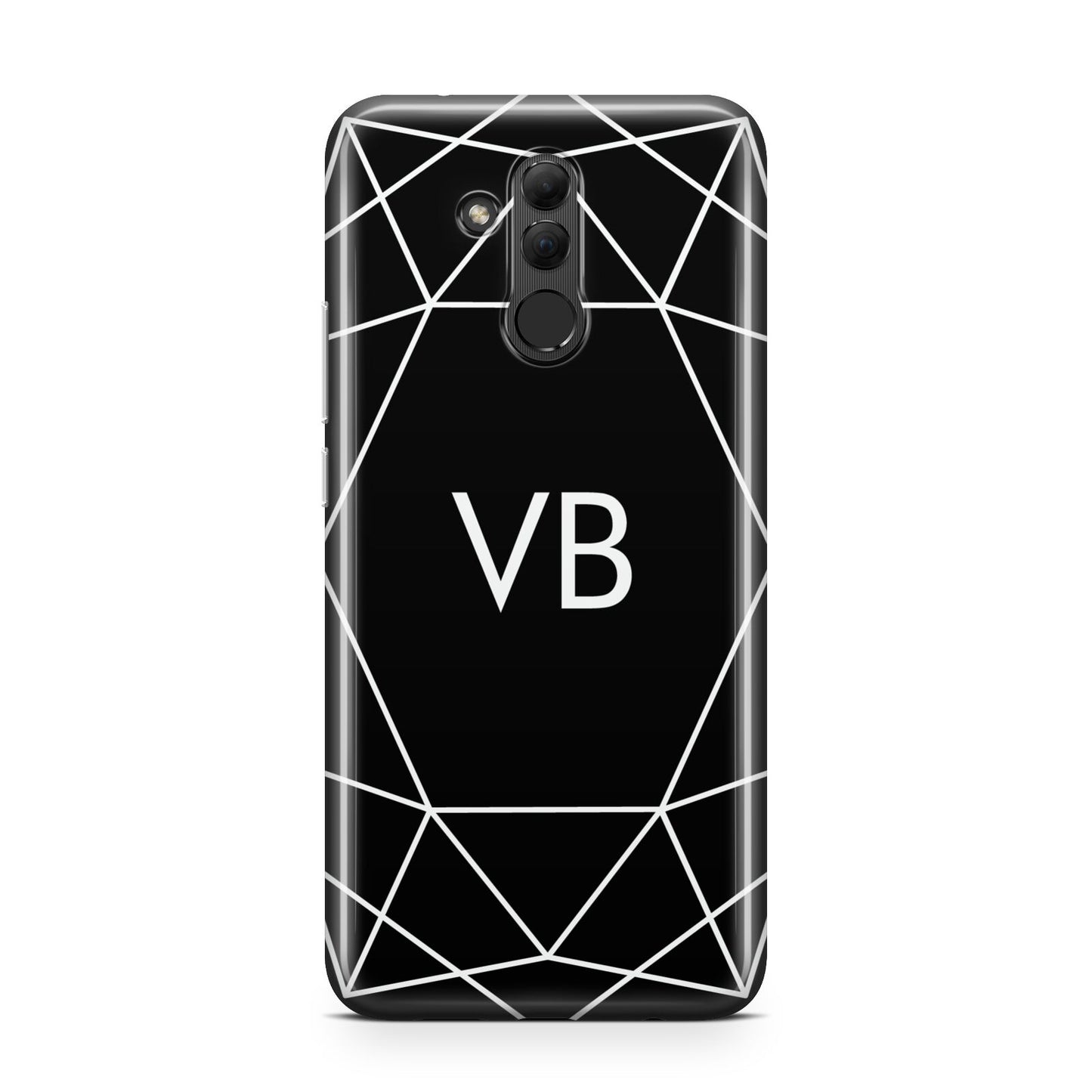 Personalised Black Initials Geometric Huawei Mate 20 Lite