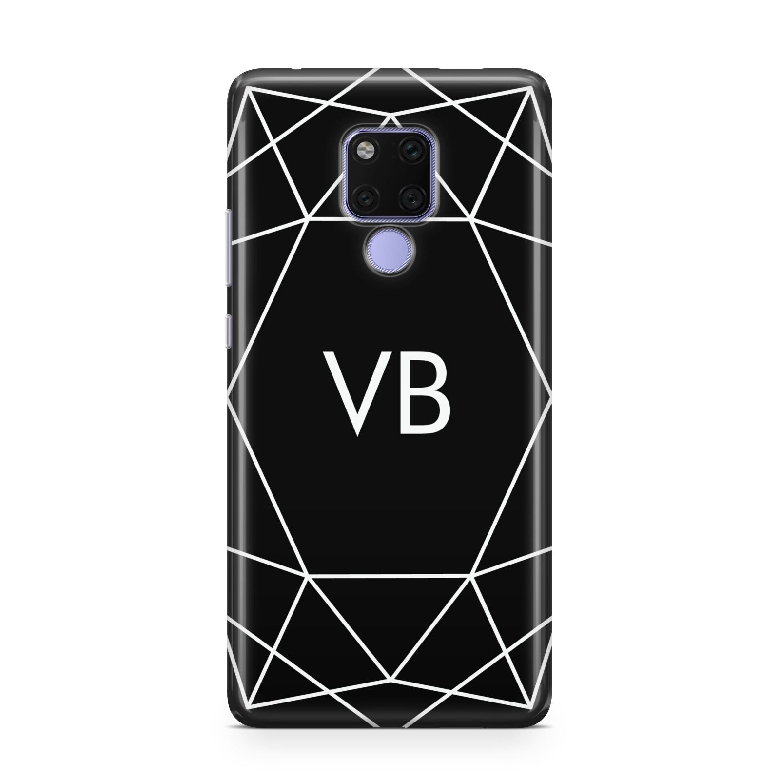 Personalised Black Initials Geometric Huawei Mate 20X Phone Case