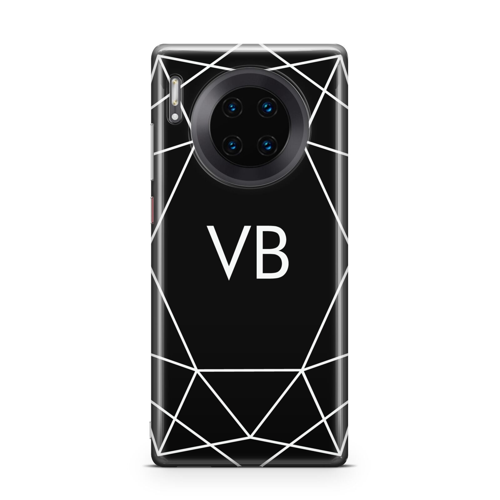 Personalised Black Initials Geometric Huawei Mate 30 Pro Phone Case