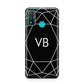 Personalised Black Initials Geometric Huawei P Smart 2020