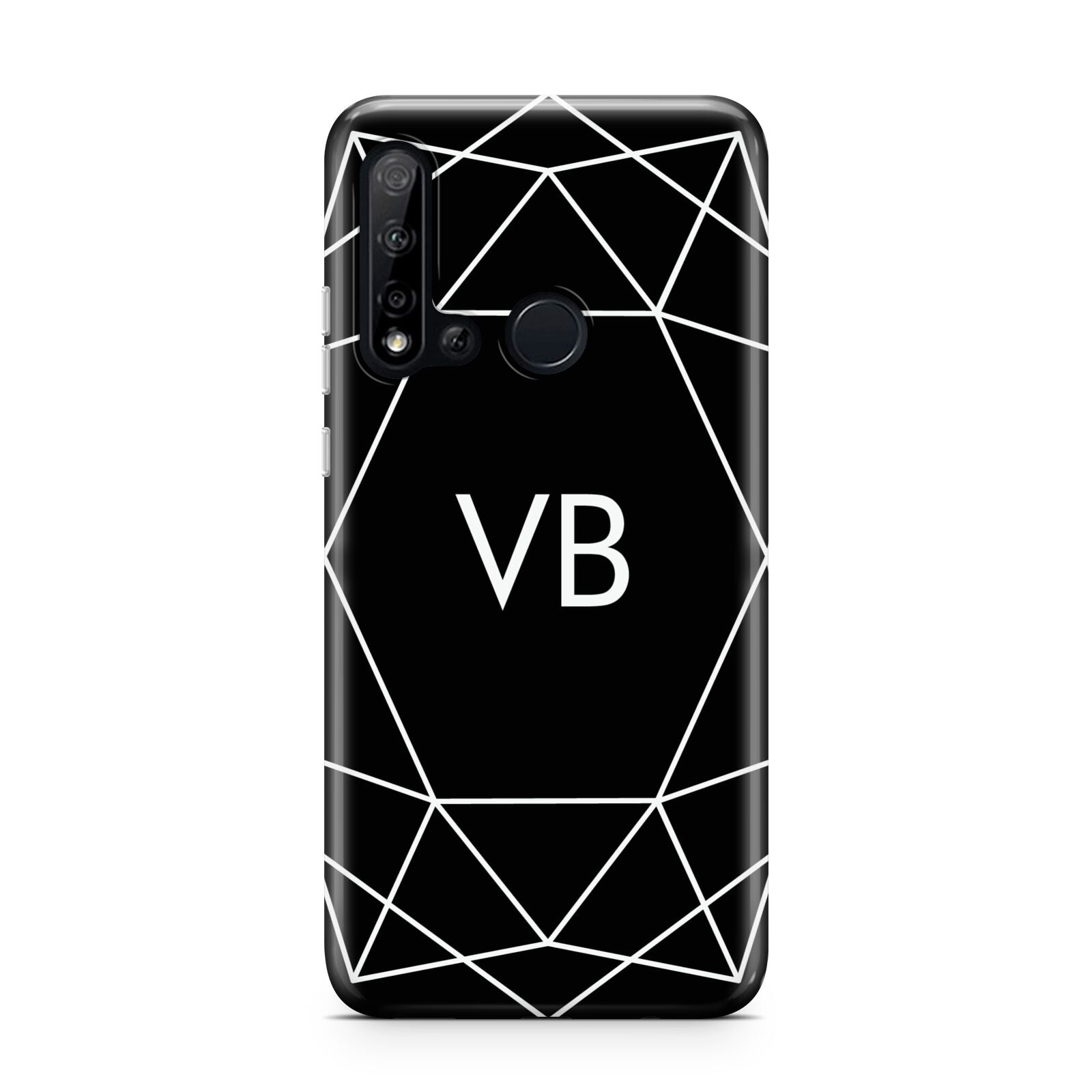 Personalised Black Initials Geometric Huawei P20 Lite 5G Phone Case