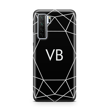 Personalised Black Initials Geometric Huawei P40 Lite 5G Phone Case