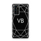 Personalised Black Initials Geometric Huawei P40 Phone Case
