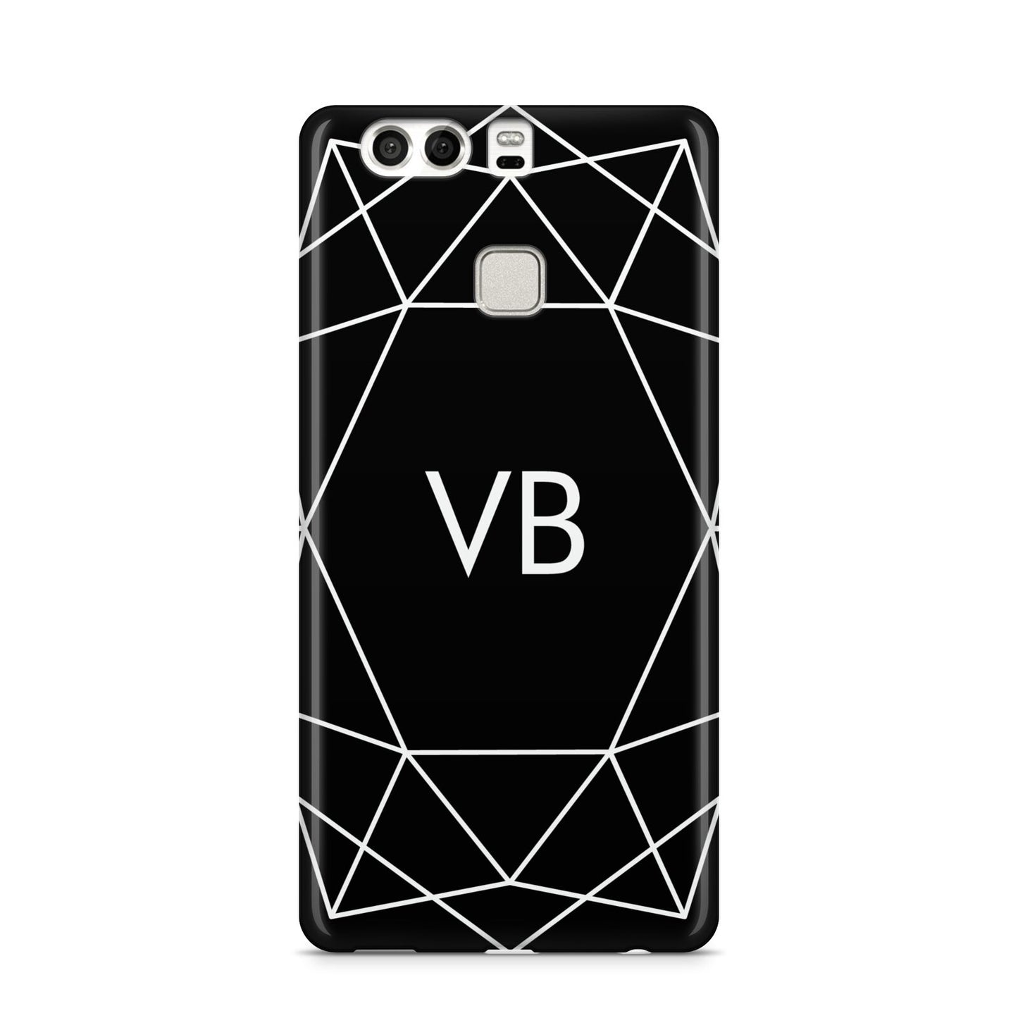 Personalised Black Initials Geometric Huawei P9 Case