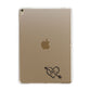 Personalised Black Initials Heart Arrow Apple iPad Gold Case