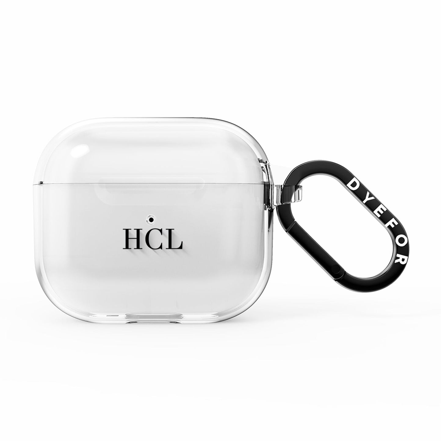 Personalised Black Initials Middle Clear Custom AirPods Clear Case 3rd Gen