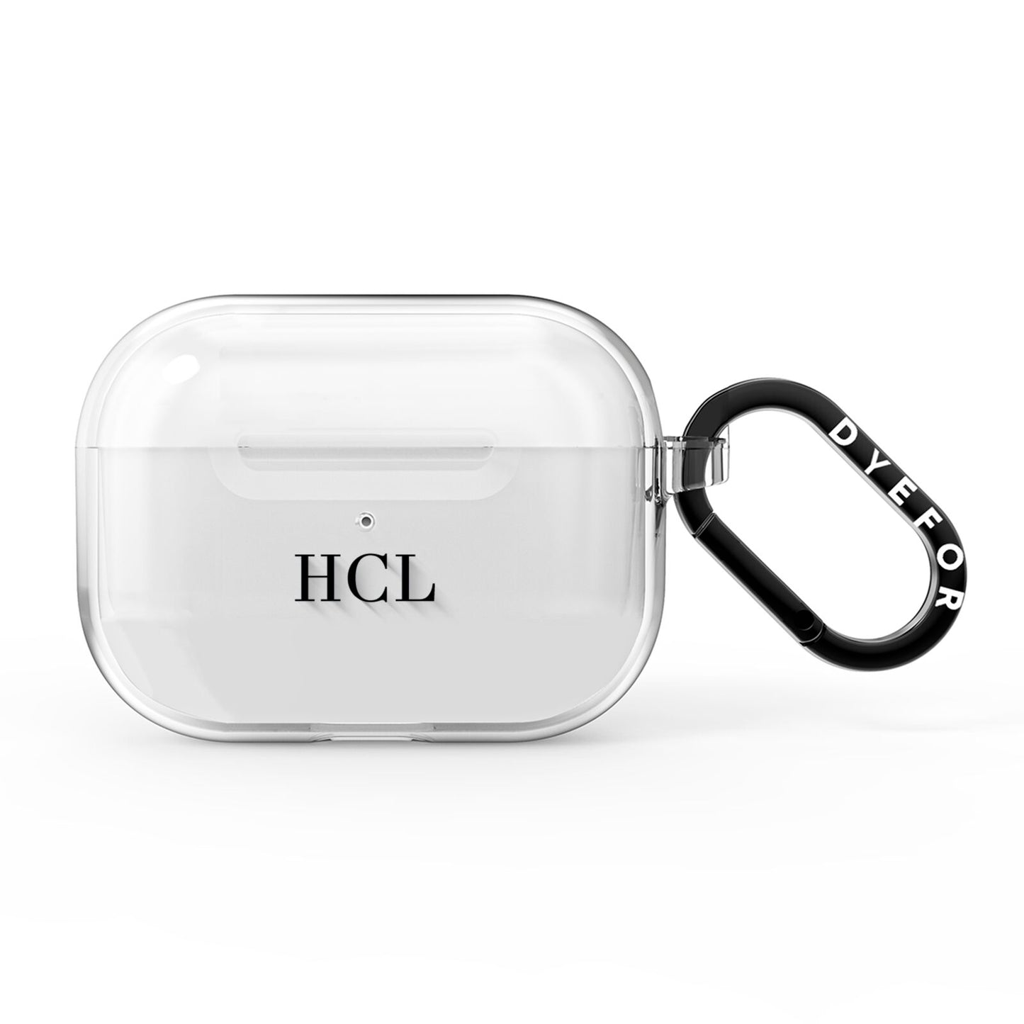 Personalised Black Initials Middle Clear Custom AirPods Pro Clear Case